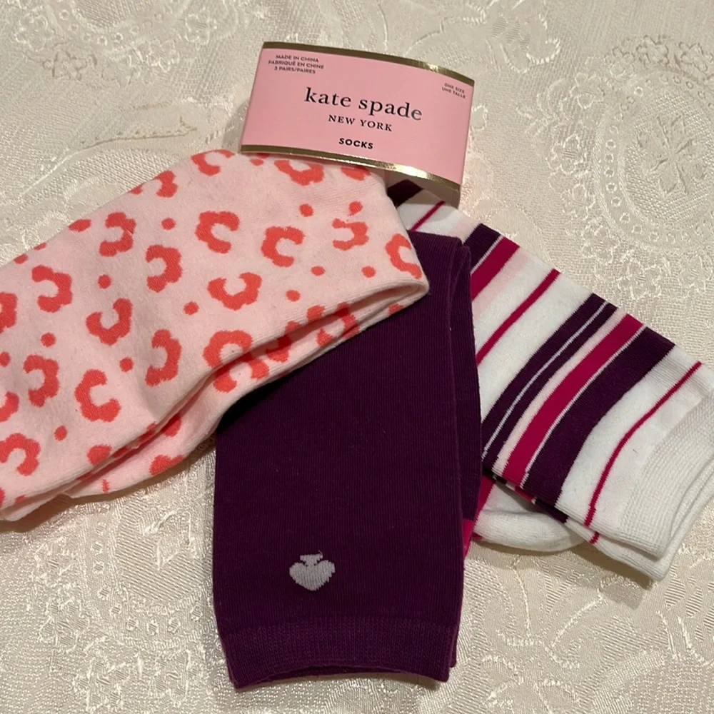 3 Pairs of Kate Spade Socks - New with Tags